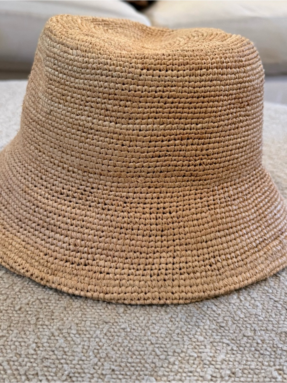 Lack Of Color Beige Crochet Bucket Hat